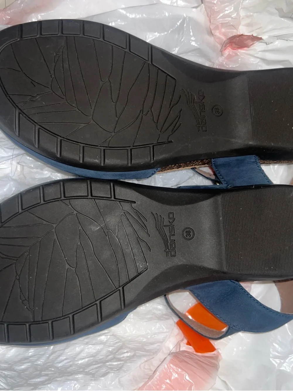 Dansko Rowan sandals navy Maryjane milled nubuck Sz 38 - Picture 2 of 4